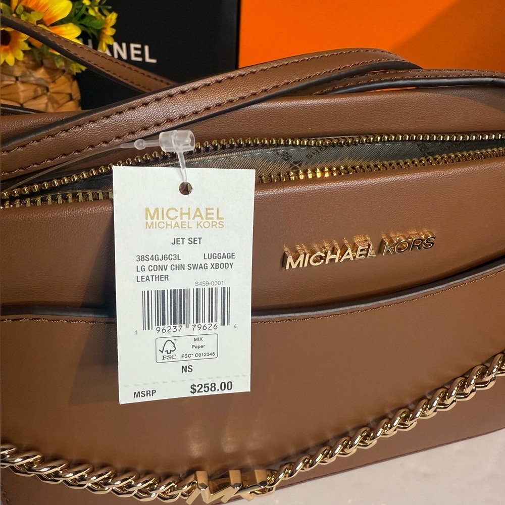 Michael Kors Tan Leather Men's Crossbody Bag